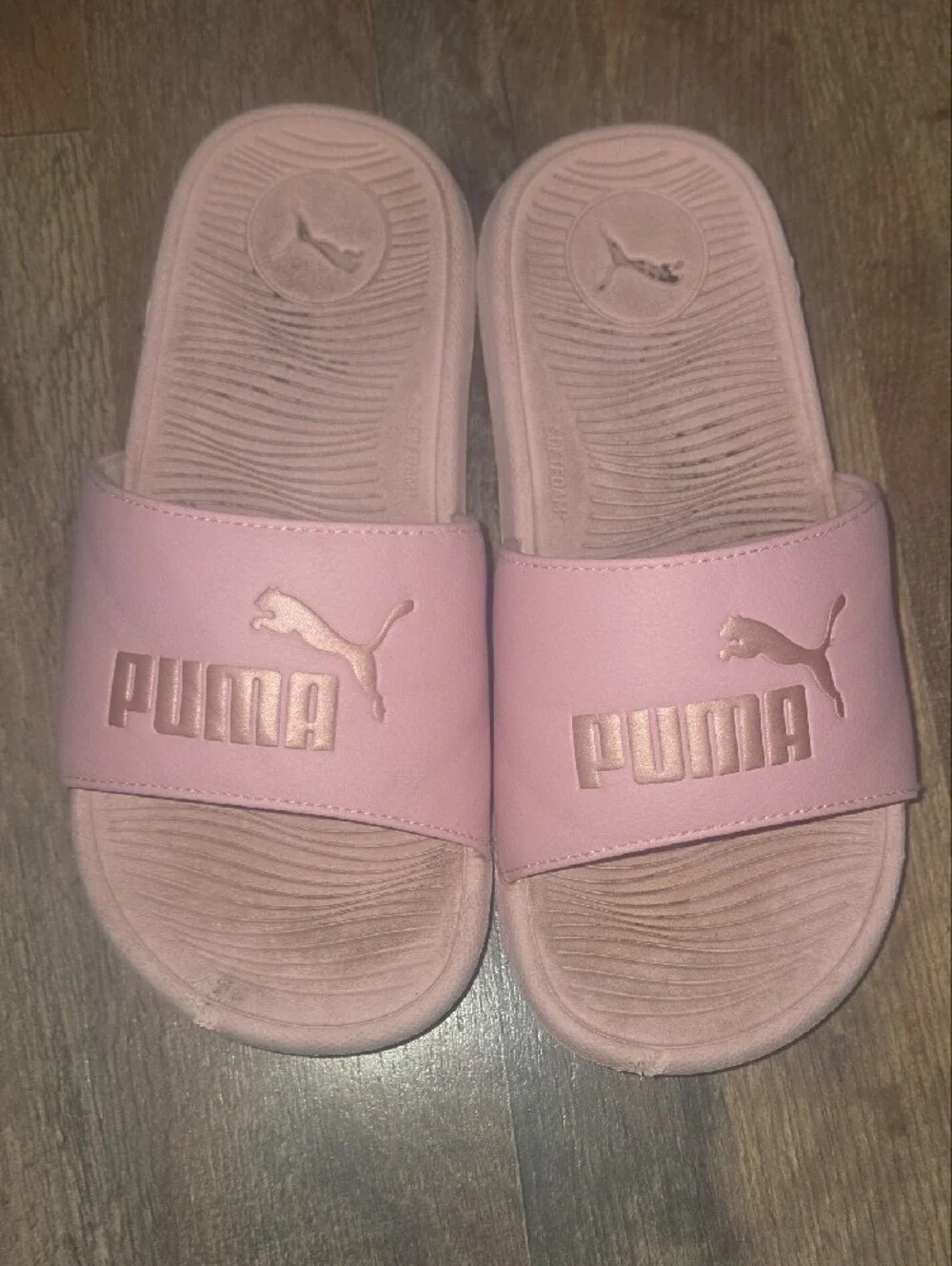Puma Girls Pink Logo Slide Sandals